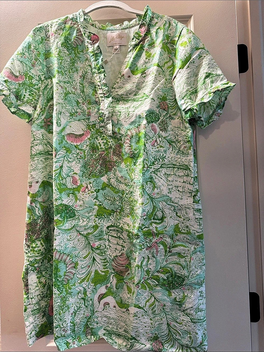 Lilly Pulitzer Sloane Shift Dress Floral Mini Dress in Green & Pink Size 8 NWT